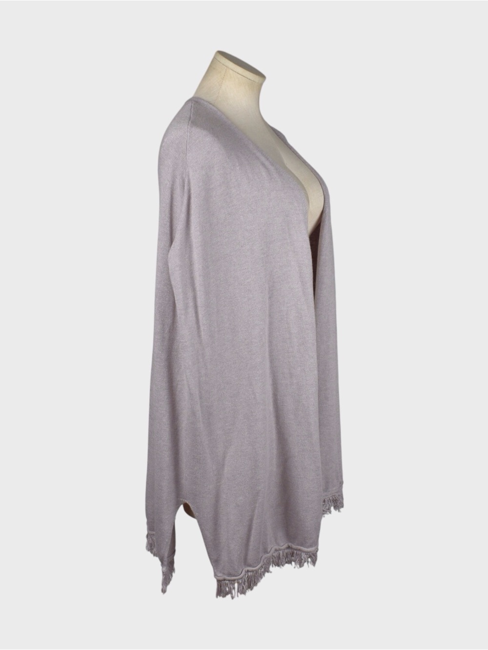 Universal Thread Fringe Trim Open Front Ruana Sweater - Picture 2 of 5